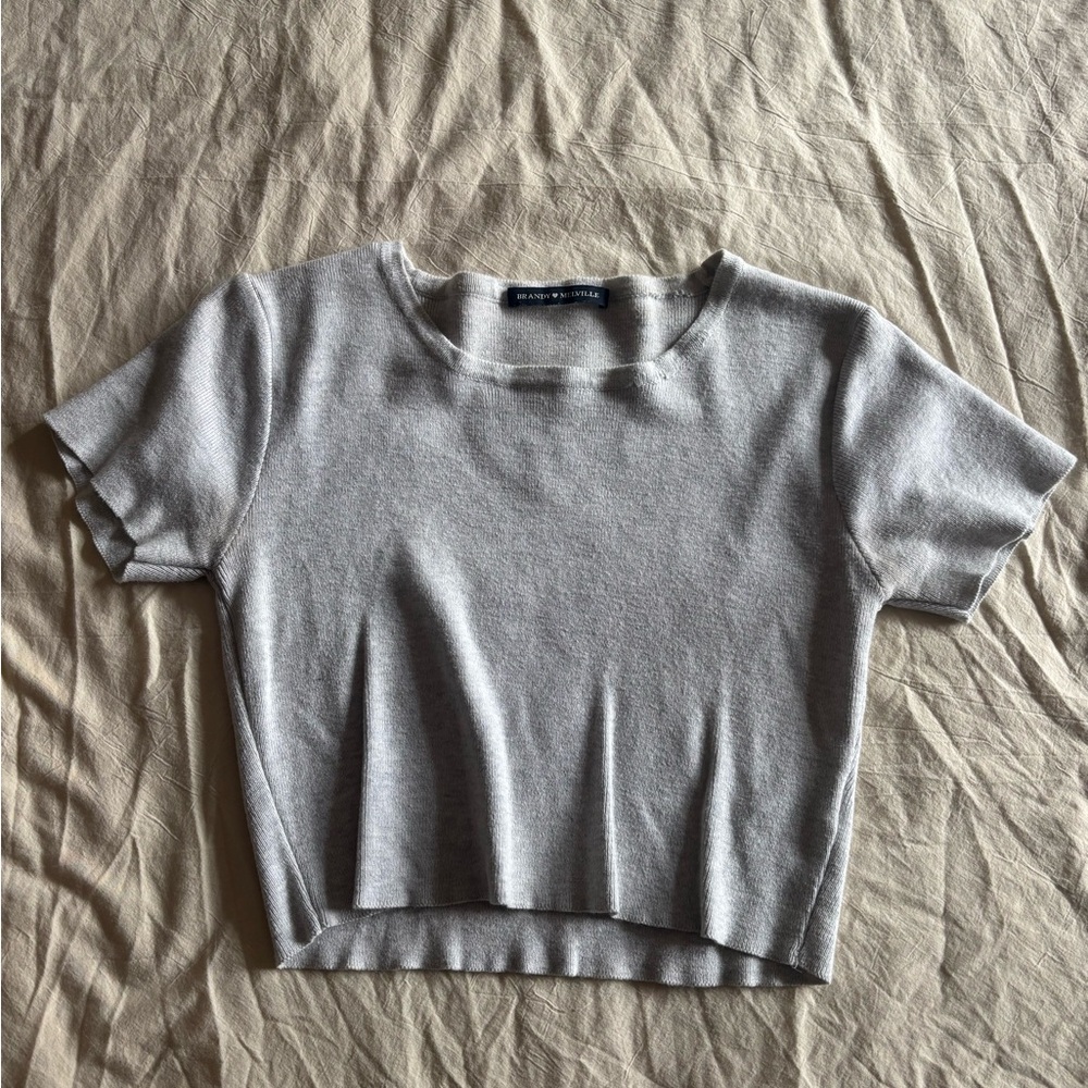 Brandy Melville Light Gray Crop Top
